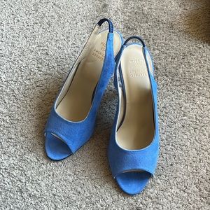 AMERICAN APPAREL Blue Suede Heels/Size:6.5/New!